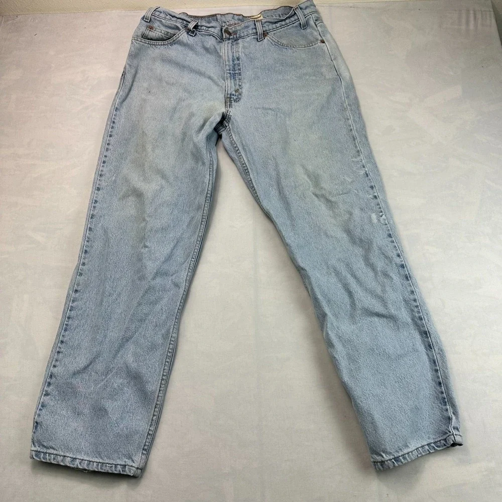 VTG Levi's 550 Orange Tab Jeans Mens 36x30 Relaxed Fit Light Wash Streetwear